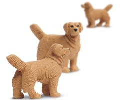 SAF349122  S349122 Good Luck Minis, Golden Retriever,2,5 cm Sm&#229; figurer, myk plast SAFARI