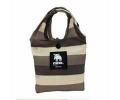 FF256080  256080 Handlenett brune striper, rPet Polyester, Sammenleggbar, Moz