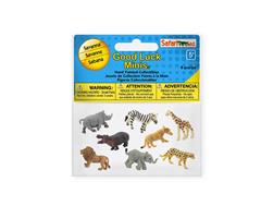 SAF100224  S100224 Good Luck Minis, Fun pack, Savanne 8 sm&#229; figurer i pose, myk plast SAFARI
