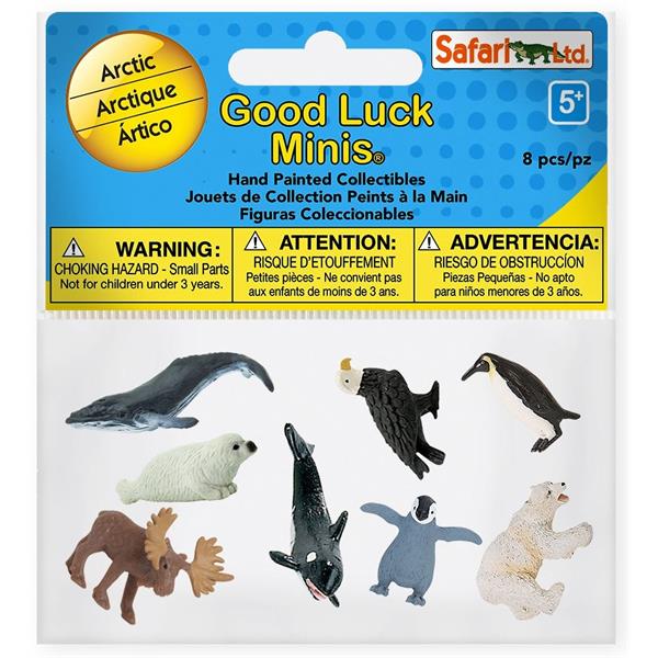 SAF352422  S352422 Good Luck Minis, Fun pack, Arktis 8 små figurer i pose, myk plast SAFARI