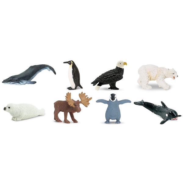 SAF352422  S352422 Good Luck Minis, Fun pack, Arktis 8 små figurer i pose, myk plast SAFARI