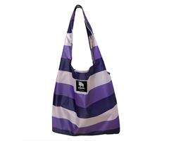 FF256006  256006 Handlenett lilla striper, rPet Polyester, Sammenleggbar, Moz
