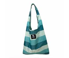 FF256027  256027 Handlenett turkise striper, rPet Polyester, Sammenleggbar, Moz