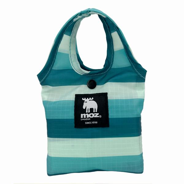 FF256027  256027 Handlenett turkise striper, rPet Polyester, Sammenleggbar, Moz