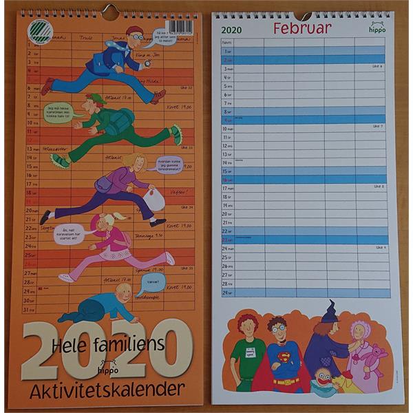 9315 Hippo  Kalender, Aktivitetskalender 2024 Miljømerket, Hippo, Resirkulert papir!