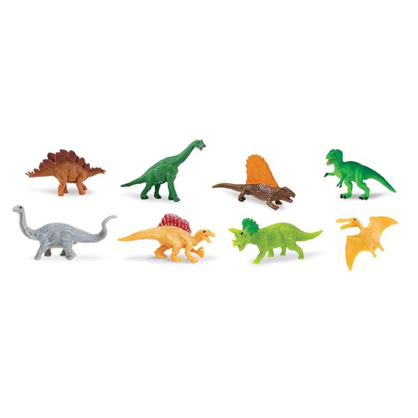 SAF346222  S346222 Good Luck Minis, Fun pack, Dinosaur 8 små figurer i pose, myk plast SAFARI