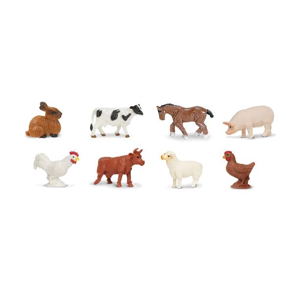 SAF346522  S346522 Good Luck Minis, Fun pack, Bondegård 8 små figurer i pose, myk plast SAFARI