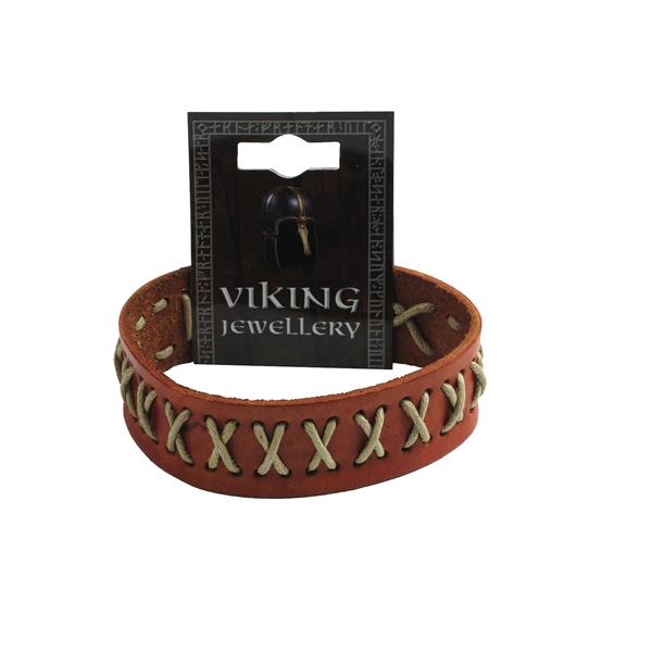 VJ010B   Armbånd, Viking Stitched Leather Bracele 2 design, Westair