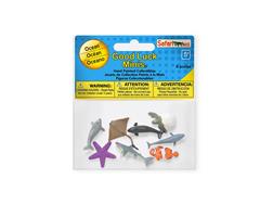 SAF346422  S346422 Good Luck Minis, Fun pack, Havet 8 sm&#229; figurer i pose, myk plast SAFARI