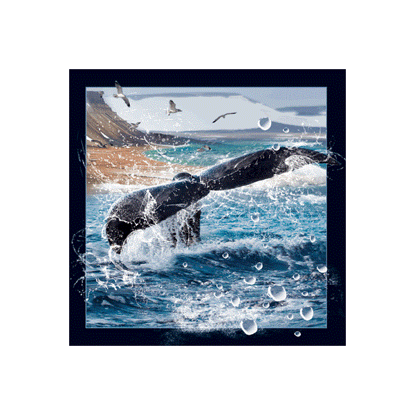 wk01052  01052 Magnet, 3D, kvadratiske, Hvalspore Whaletail, Worth Keeping