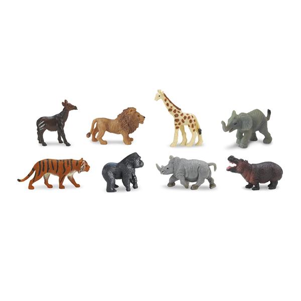 SAF346322  S346322 Good Luck Minis, Fun pack, Villdyr 8 små figurer i pose, myk plast SAFARI