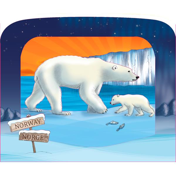 DOV2005   Kort, 3D-kort, kartong, Isbjørn Polar bear