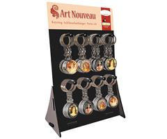 19620   N&#248;kkelringer 8 ass, Art Nouveau 2 varianter, display, Fridolin