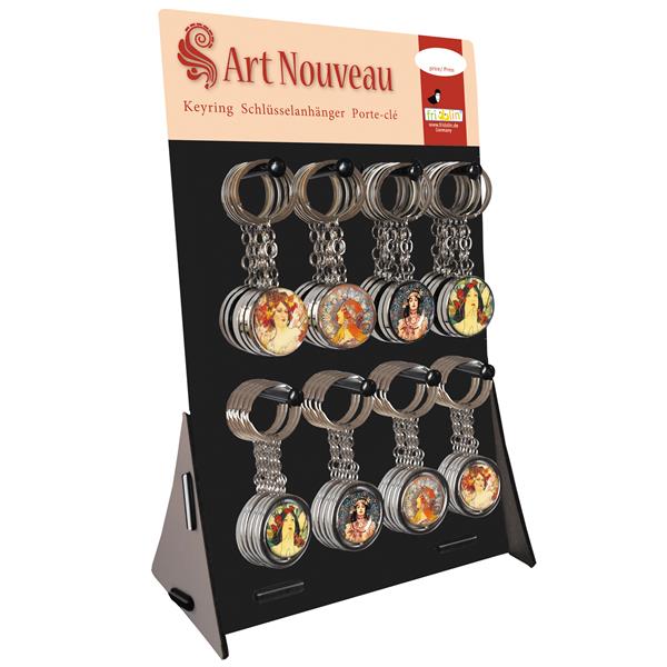 19620   Nøkkelringer 8 ass, Art Nouveau 2 varianter, display, Fridolin