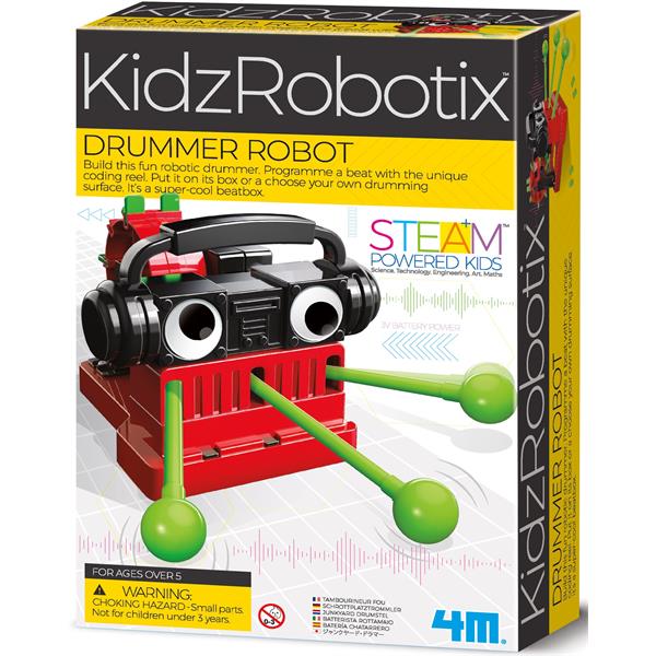 8503442 4M 00-03442 Aktivitetspakke, Drummer Robot KidzRobotix, 4M