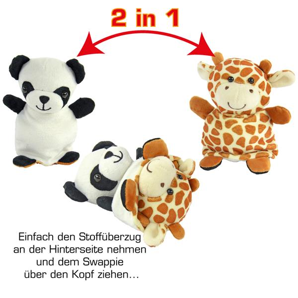 K26911  26911 SWAPPIES, panda og sjiraff, 15 cm 