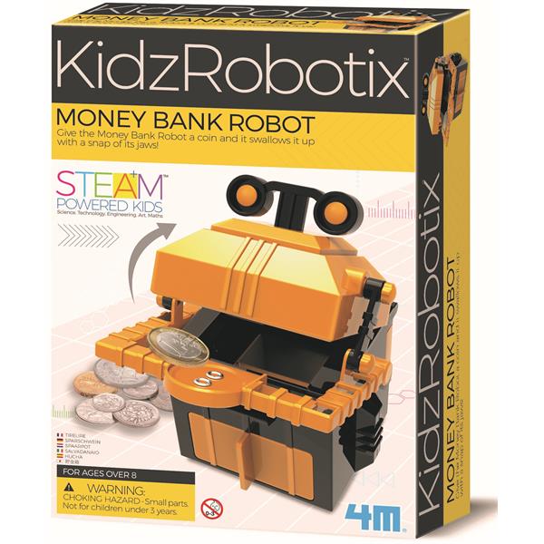 8503422 4M 00-03422 Aktivitetspakke, Money Bank Robot KidzRobotix, 4M