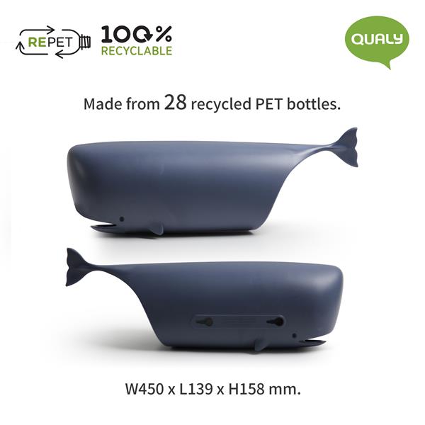QL10312-BU   Plastposeholder, MOBY WHALE 100% resirkulert plast, Qualy